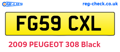 FG59CXL are the vehicle registration plates.