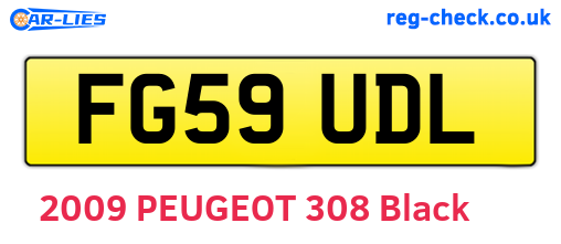 FG59UDL are the vehicle registration plates.