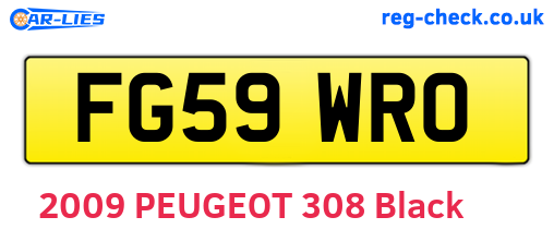 FG59WRO are the vehicle registration plates.