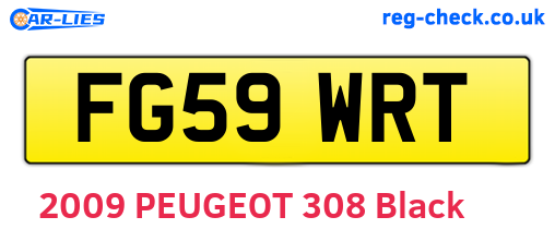 FG59WRT are the vehicle registration plates.