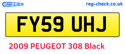 FY59UHJ are the vehicle registration plates.