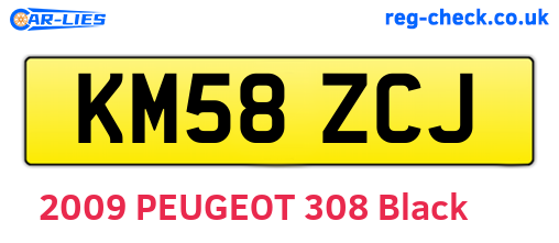 KM58ZCJ are the vehicle registration plates.