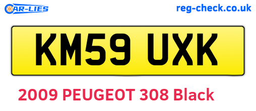KM59UXK are the vehicle registration plates.