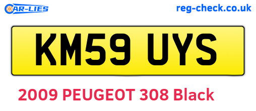 KM59UYS are the vehicle registration plates.