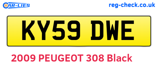 KY59DWE are the vehicle registration plates.