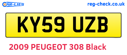 KY59UZB are the vehicle registration plates.