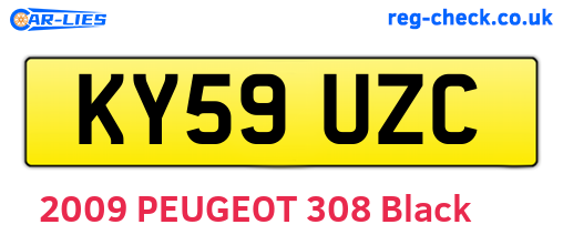 KY59UZC are the vehicle registration plates.