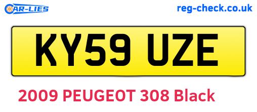 KY59UZE are the vehicle registration plates.
