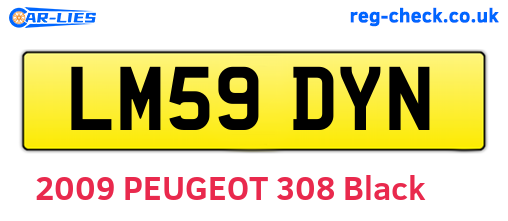 LM59DYN are the vehicle registration plates.