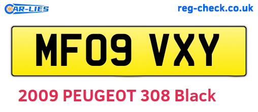 MF09VXY are the vehicle registration plates.