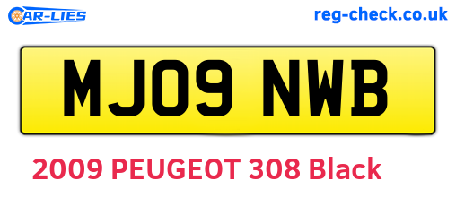 MJ09NWB are the vehicle registration plates.