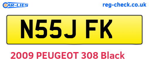 N55JFK are the vehicle registration plates.