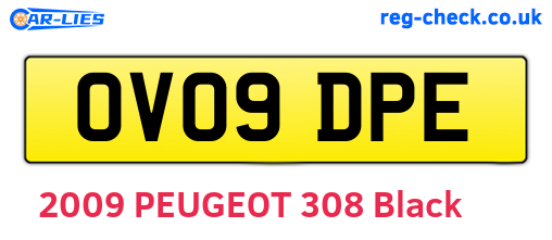 OV09DPE are the vehicle registration plates.