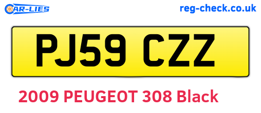 PJ59CZZ are the vehicle registration plates.