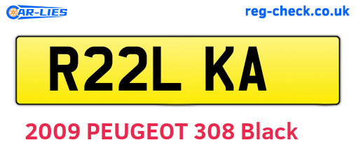 R22LKA are the vehicle registration plates.