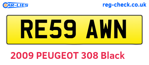RE59AWN are the vehicle registration plates.