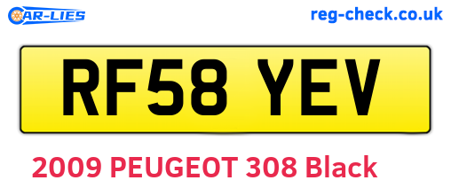 RF58YEV are the vehicle registration plates.