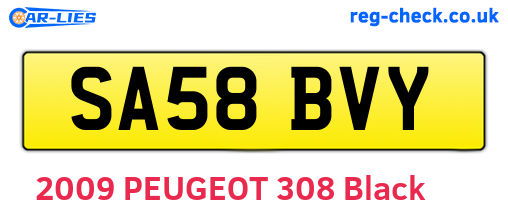 SA58BVY are the vehicle registration plates.