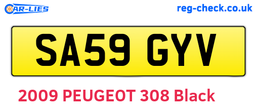 SA59GYV are the vehicle registration plates.