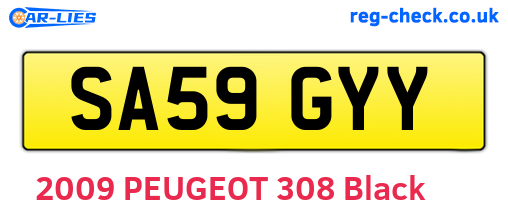 SA59GYY are the vehicle registration plates.