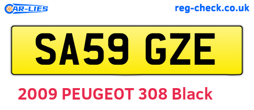 SA59GZE are the vehicle registration plates.