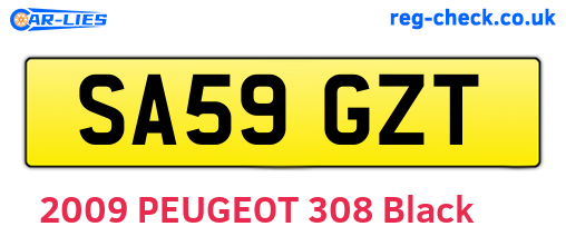 SA59GZT are the vehicle registration plates.