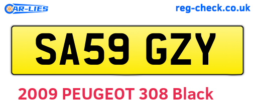 SA59GZY are the vehicle registration plates.