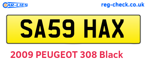 SA59HAX are the vehicle registration plates.