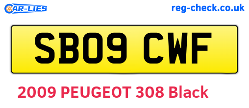 SB09CWF are the vehicle registration plates.