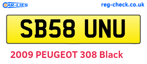 SB58UNU are the vehicle registration plates.