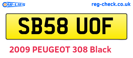 SB58UOF are the vehicle registration plates.