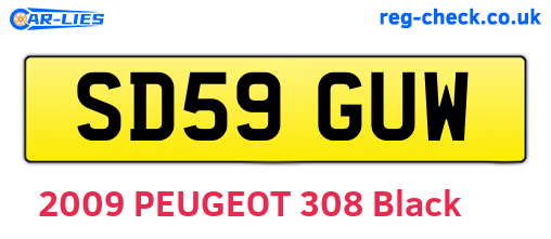 SD59GUW are the vehicle registration plates.