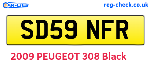 SD59NFR are the vehicle registration plates.