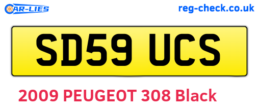 SD59UCS are the vehicle registration plates.