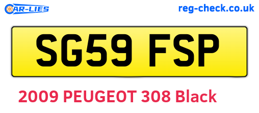 SG59FSP are the vehicle registration plates.