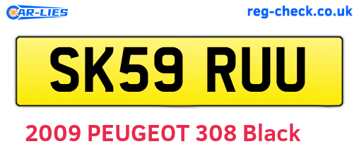 SK59RUU are the vehicle registration plates.
