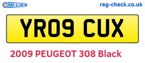 YR09CUX are the vehicle registration plates.