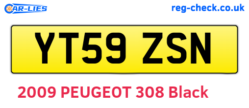 YT59ZSN are the vehicle registration plates.