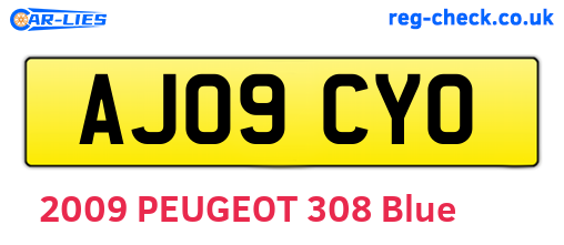 AJ09CYO are the vehicle registration plates.