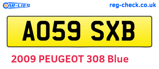 AO59SXB are the vehicle registration plates.