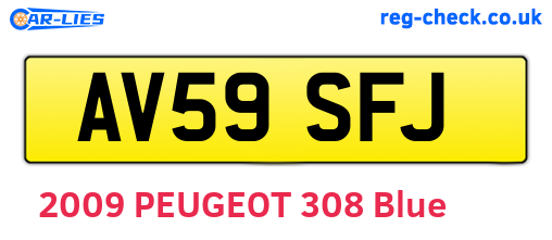 AV59SFJ are the vehicle registration plates.