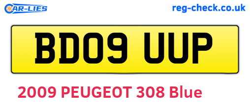 BD09UUP are the vehicle registration plates.