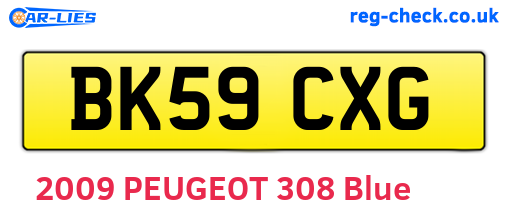 BK59CXG are the vehicle registration plates.
