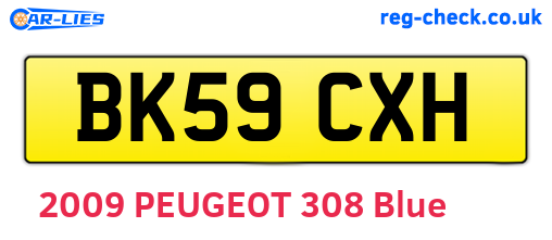 BK59CXH are the vehicle registration plates.