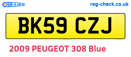 BK59CZJ are the vehicle registration plates.