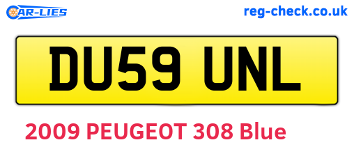 DU59UNL are the vehicle registration plates.