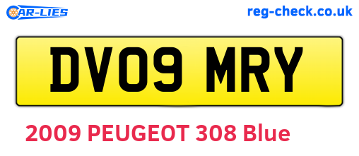 DV09MRY are the vehicle registration plates.