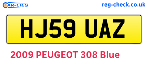 HJ59UAZ are the vehicle registration plates.