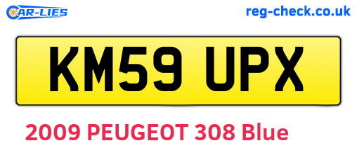 KM59UPX are the vehicle registration plates.