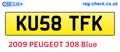 KU58TFK are the vehicle registration plates.